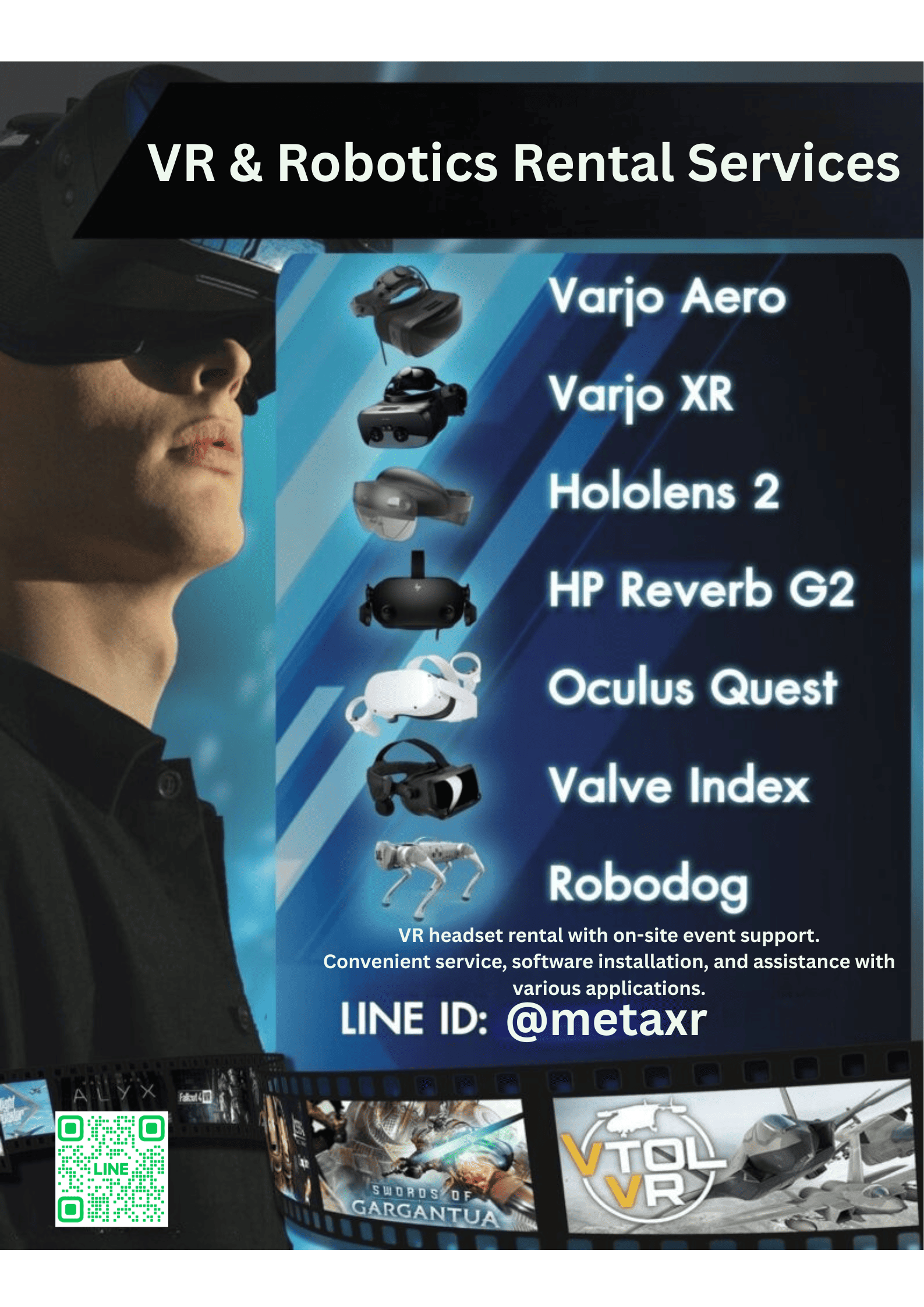 บริการให้เช่าแว่น VR และหุ่นยนต์ พร้อมส่งถึงหน้างาน