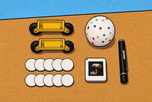 Microduck Accessory Pack: rollers, ball, laser pointer, NFC card and NFC tags